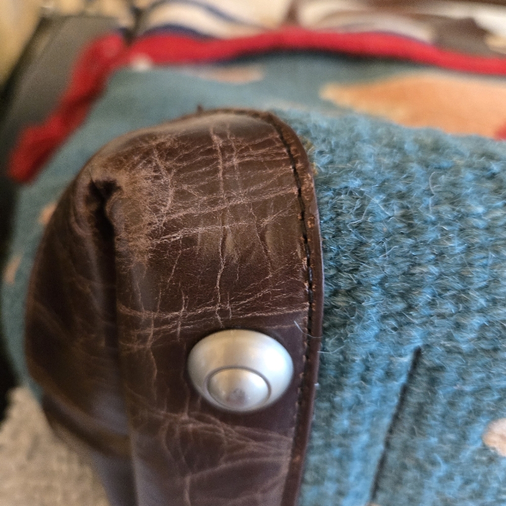 Ameri-Leather Large Wool Leather Tote Southwest A… - image 8